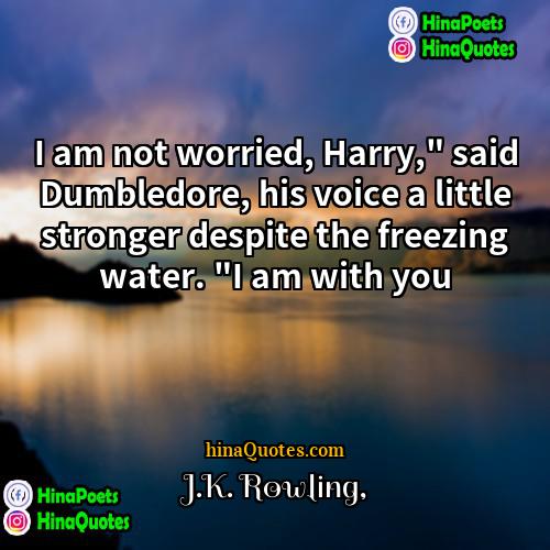 JK Rowling Quotes | I am not worried, Harry," said Dumbledore,